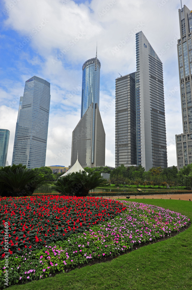In 2015 in Shanghai, China, on September 24th world financial center skyscrapers in lujiazui group. In 2015 in Shanghai, China, on September 24th world financial center skyscrapers in lujiazui group.