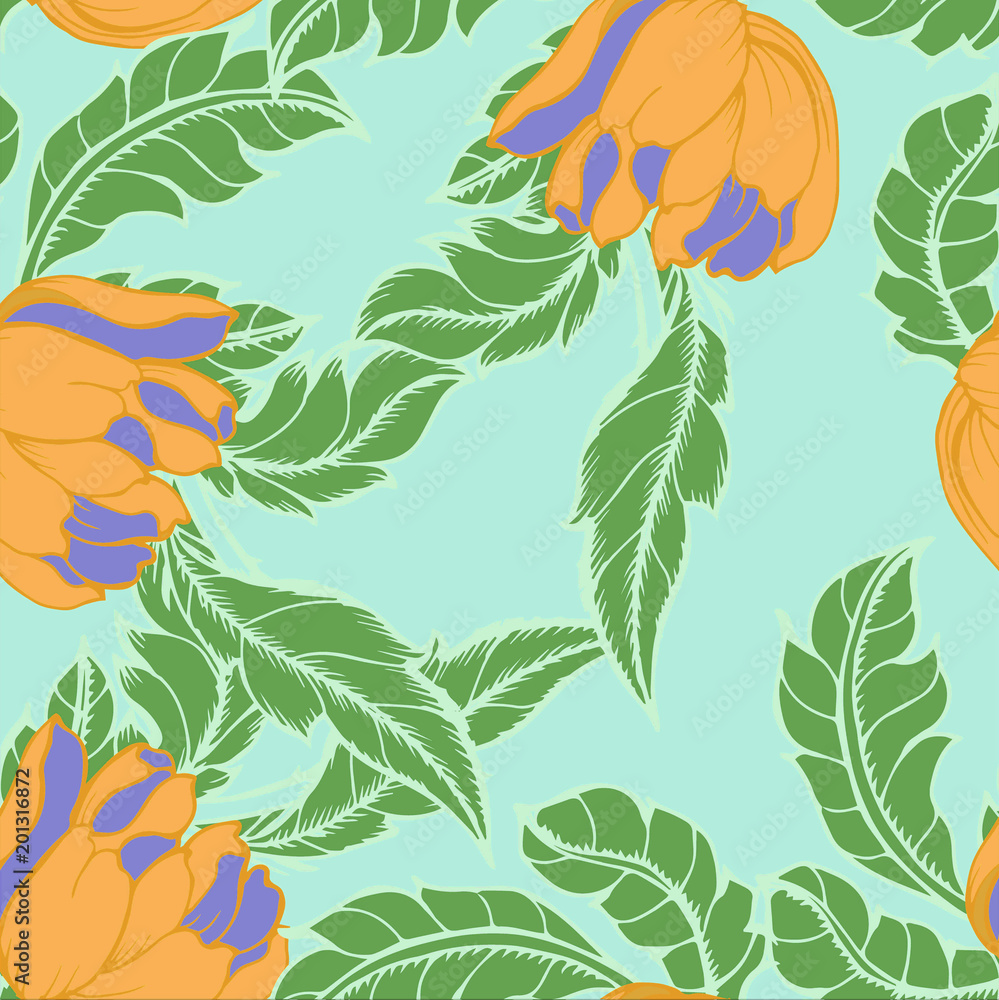 Fototapeta premium Abstract elegance pattern with floral background.