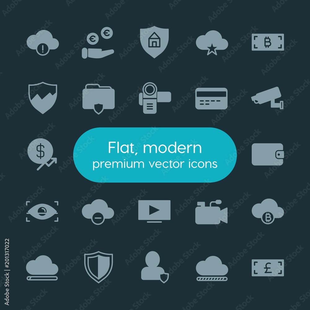 Modern Simple Set of money, cloud and networking, security, video Vector fill Icons. ..Contains such Icons as banking, symbol, security and more on dark background. Fully Editable. Pixel Perfect. Modern Simple Set of money, cloud and networking, security, video Vector fill Icons. ..Contains such Icons as banking, symbol, security and more on dark background. Fully Editable. Pixel Perfect.