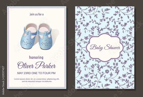 Invitation card, postcard baby shower