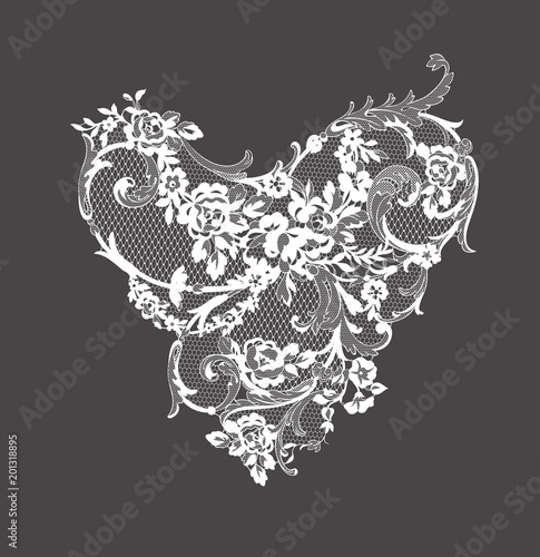 lace flowers decoration element