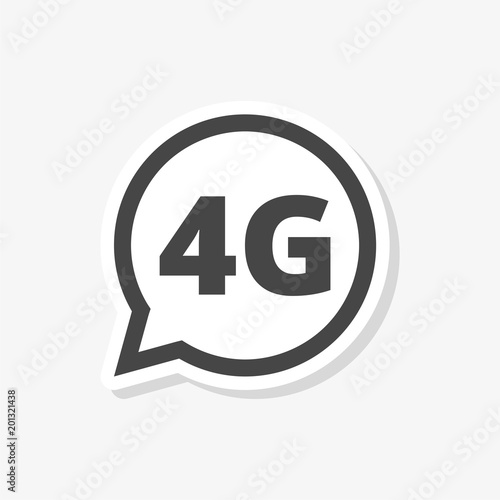 4G sticker, 4g network icon, simple vector icon