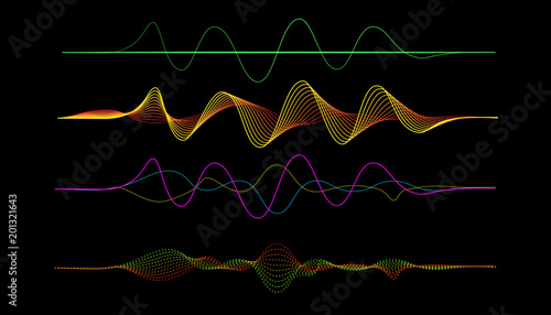 vector of frequency audio  music equalizer  digital .digital music player waveform, hud for sound technology or tune bar, recorder signal. Song studio or music sound theme