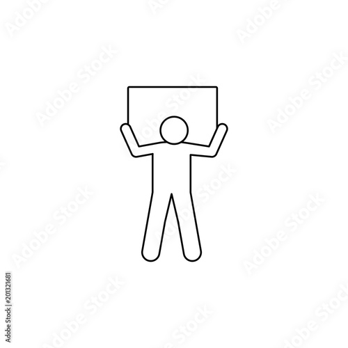 a man carries a box on his shoulders icon. Element of man carries a box illustration. Premium quality graphic design icon. Signs and symbols collection icon for websites