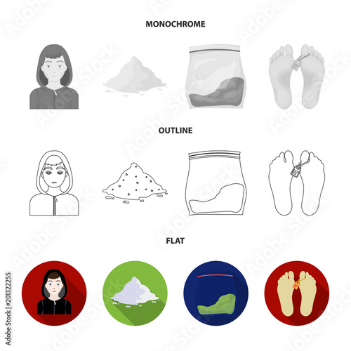 Hemp leaf, ecstasy pill, handcuffs, bong.Drug set collection icons in flat,outline,monochrome style vector symbol stock illustration web.