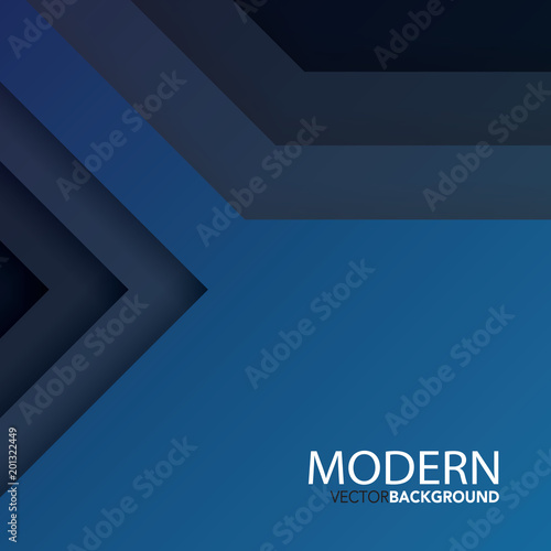 Abstract vector background with blue layered paper cut 3d holes. Deep blue dark banner, geometric brochure layer illustration