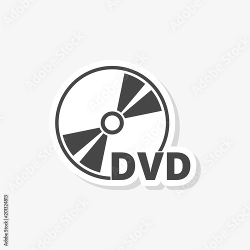 Black dvd sticker, simple vector icon