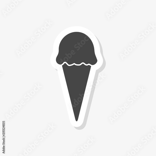 Ice cream sticker, simple vector icon
