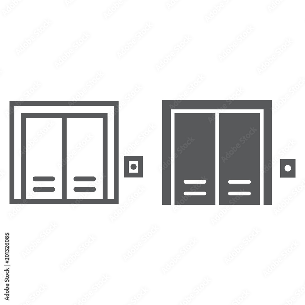 Elevator line and glyph icon, real estate and home, lift sign vector graphics, a linear pattern on a white background, eps 10. Elevator line and glyph icon, real estate and home, lift sign vector graphics, a linear pattern on a white background, eps 10.