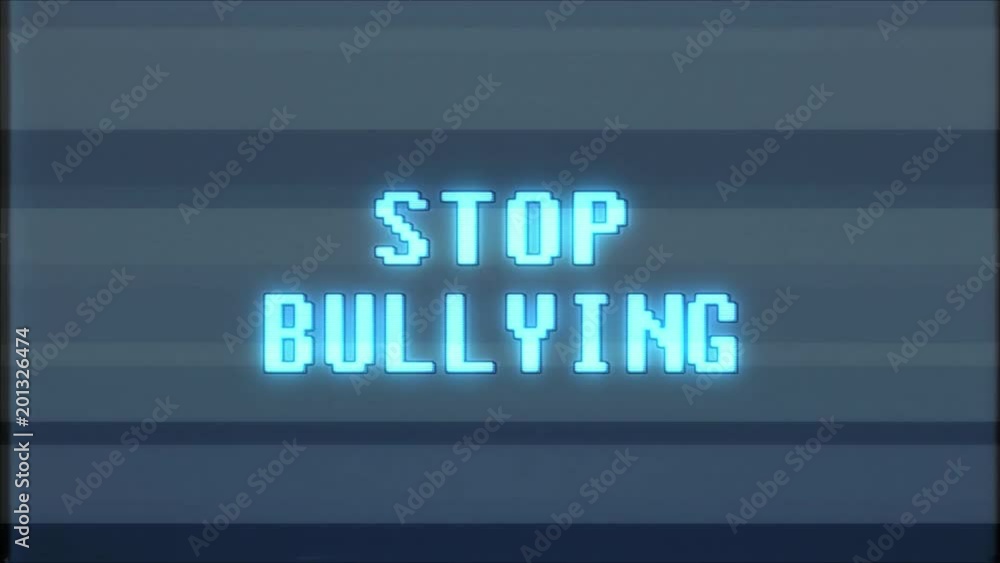 retro videogame STOP BULLYING word text computer old tv glitch interference noise screen animation seamless loop New quality universal vintage motion dynamic animated background colorful video m retro videogame STOP BULLYING word text computer old tv glitch interference noise screen animation seamless loop New quality universal vintage motion dynamic animated background colorful video m