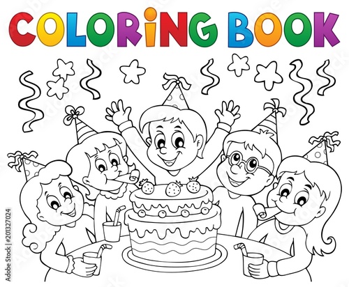 Coloring book kids party topic 1