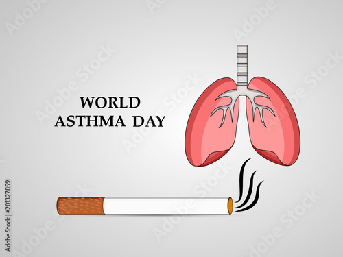 Illustration of Asthma Day background