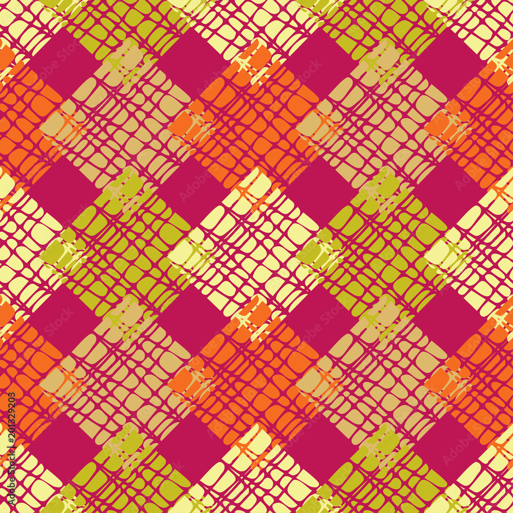 Seamless geometric pattern. The texture of rhombus. Scribble texture. Textile rapport.