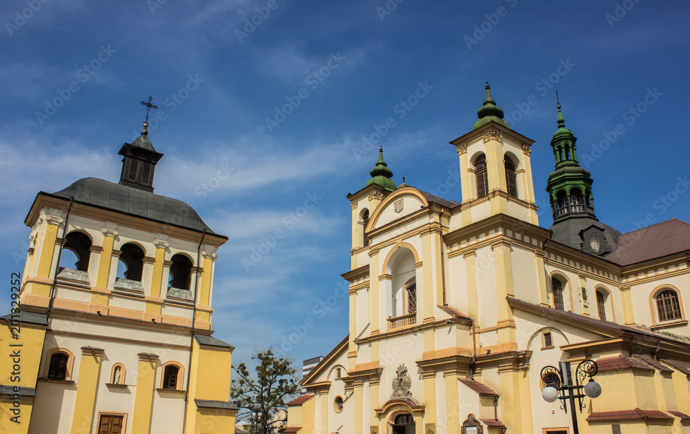 orthodox church in summer time with blue sky