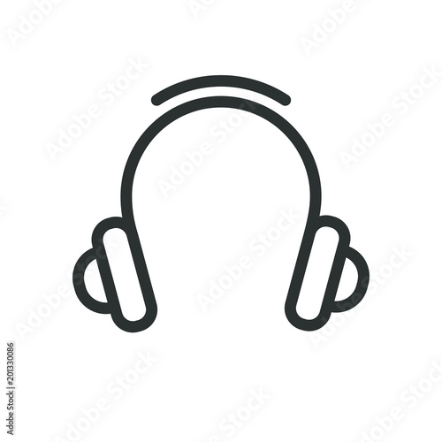 Black and white linear headphone icon