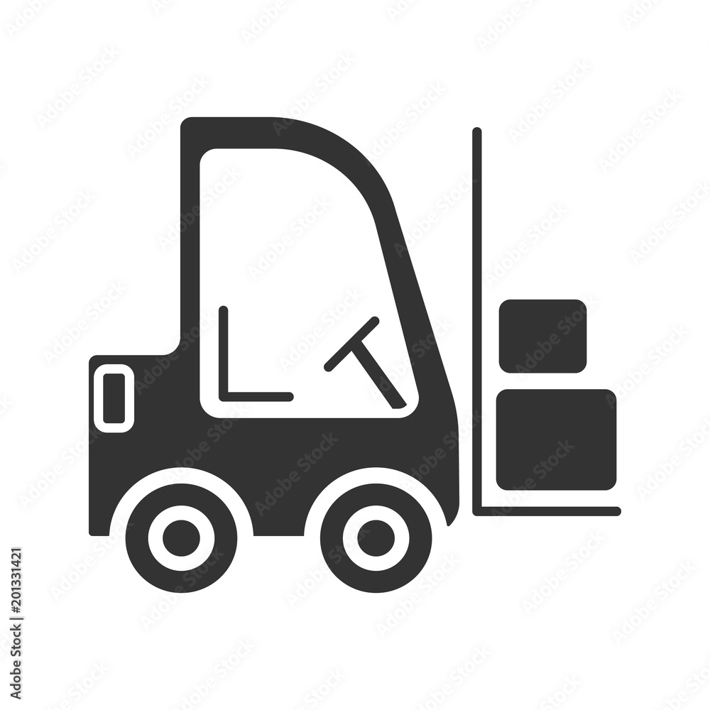 Forklift glyph icon Forklift glyph icon