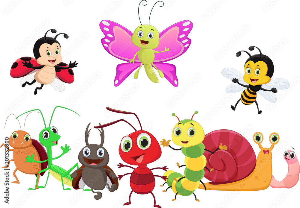 Naklejka premium illustration of happy insect cartoon isolated on white background