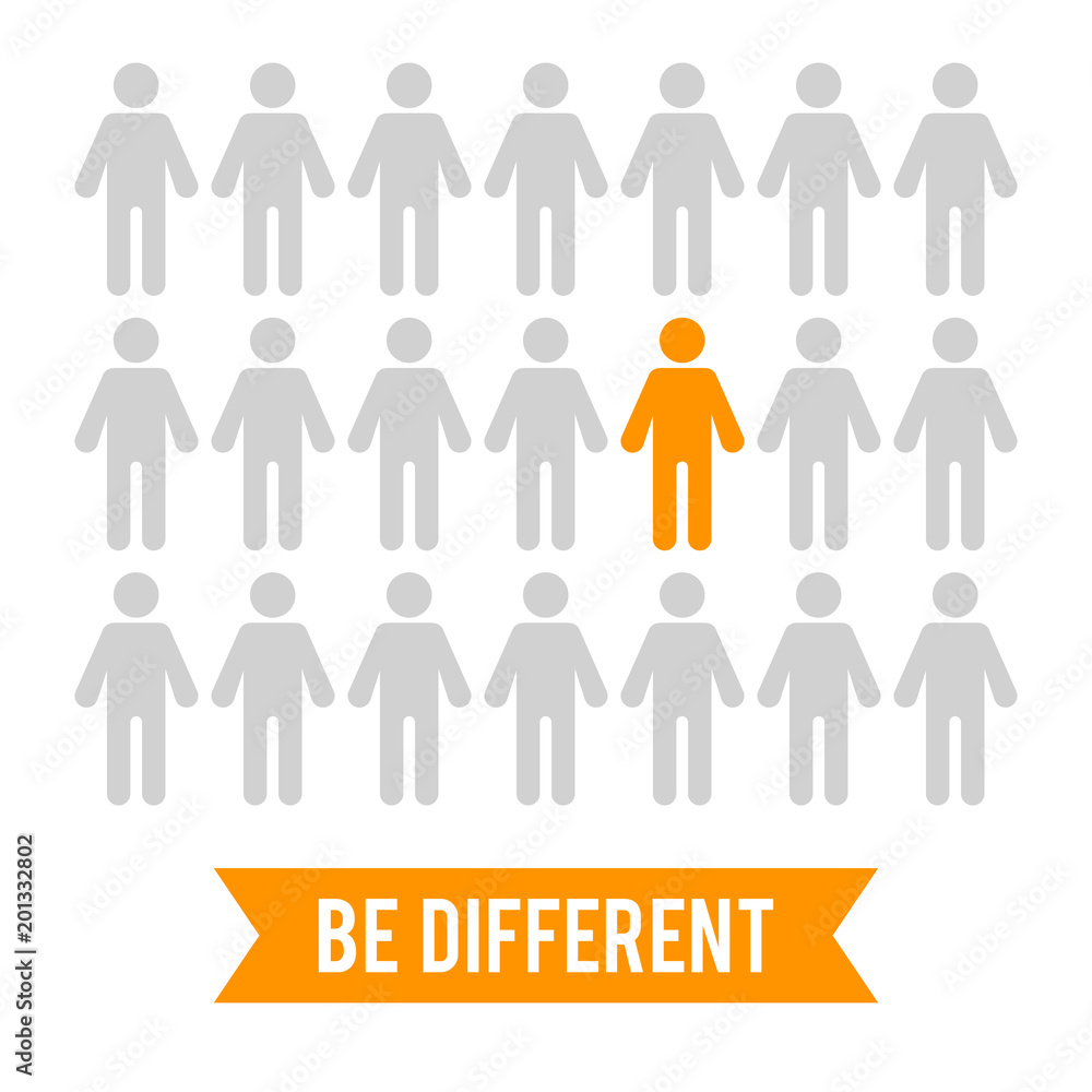 Be different creative consept in flat cartoon style isolated on Be different creative consept in flat cartoon style isolated on