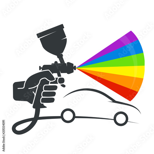 Pulverizer in the hand of car coloring