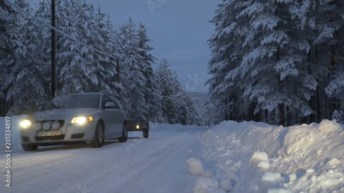 Winter landscape. Walk in winter woods. Snow world. The winter is tale. photo