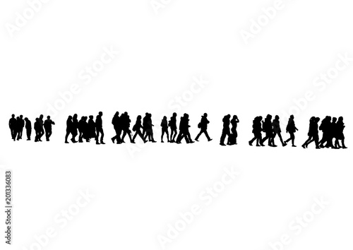 Big crowds people on white background