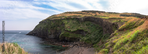 Panoramic view of volcanic island Udo
