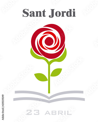 Cuadro en lienzo Sant Jordi. Traditional festival of Catalonia. Spain