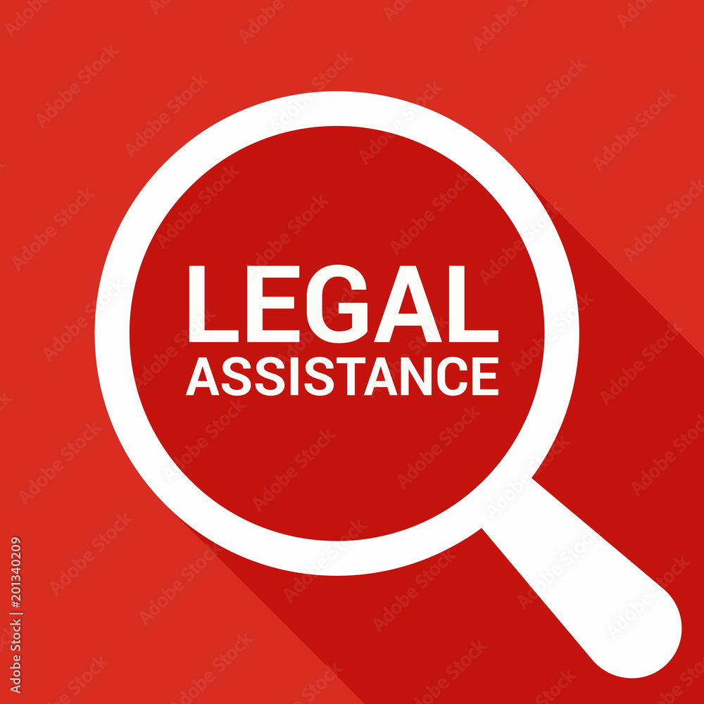 Law Concept: Magnifying Optical Glass With Words Legal Assistance Law Concept: Magnifying Optical Glass With Words Legal Assistance