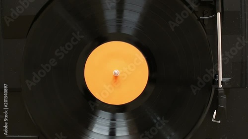 Playing vinyl record photo