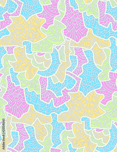 Abstract seamless background pattern in hand drawn style. Pastel color shapes , vector illustration hand drawn. Pop art design.