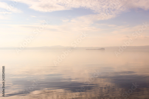 sky reflection on the lake bolsena 