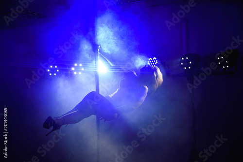 attractive sexy woman pole dancer performing © nagaets