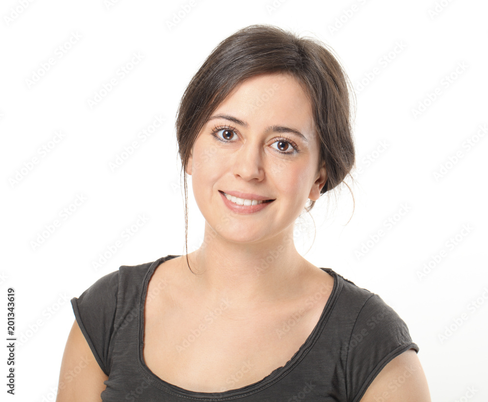 Cut out portrait of cute smiling woman Cut out portrait of cute smiling woman