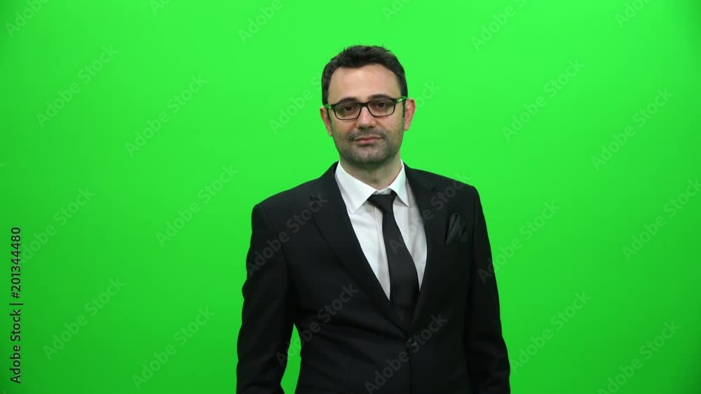 Businessman Touching Virtual Screen