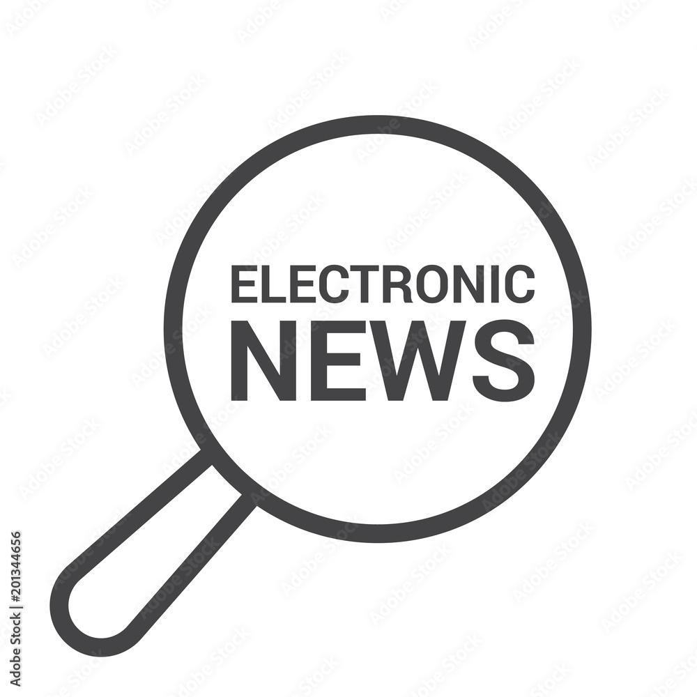 News Concept: Magnifying Optical Glass With Words Electronic News News Concept: Magnifying Optical Glass With Words Electronic News