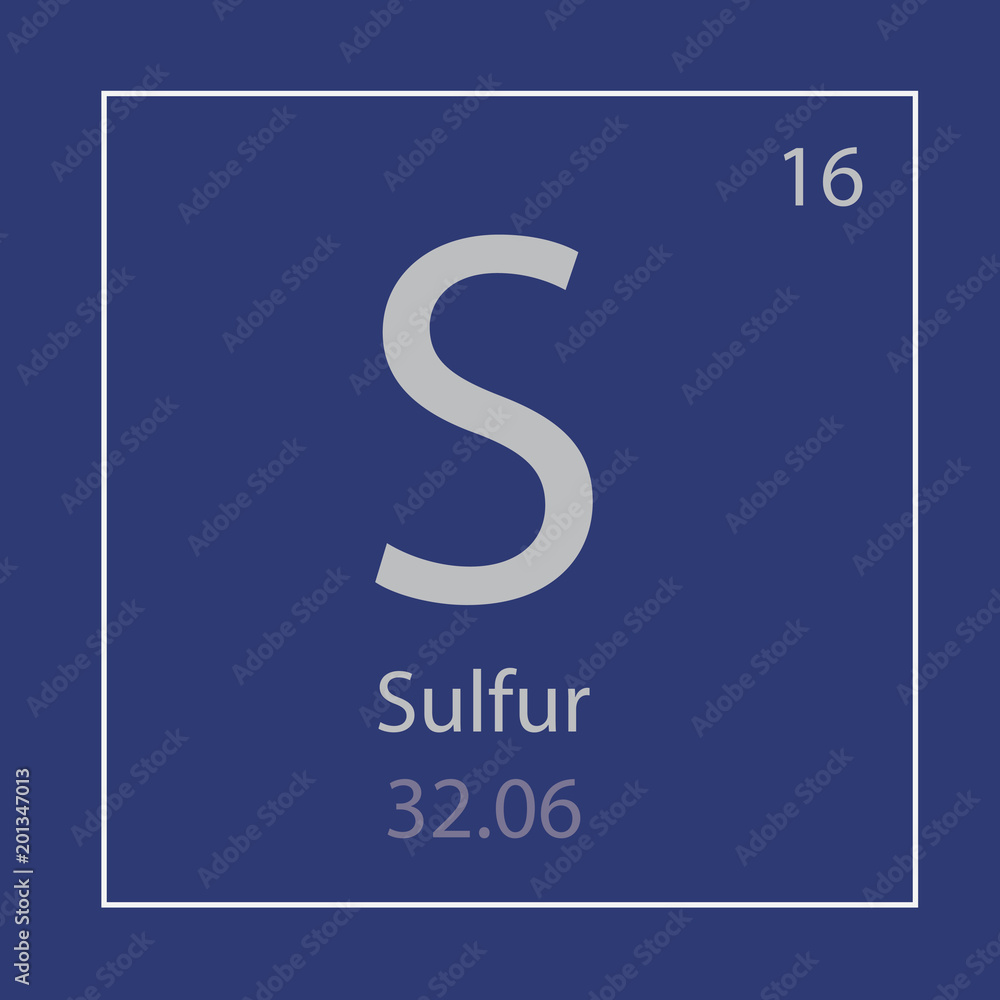 Sulfur S chemical element icon- vector illustration Sulfur S chemical element icon- vector illustration