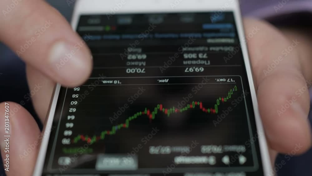 Businessman reading financial news. Stock market, trading online, trader working with smartphone on stockmarket trading floor. Man touching screen, browse foreign exchange market data, chart. Forex. Businessman reading financial news. Stock market, trading online, trader working with smartphone on stockmarket trading floor. Man touching screen, browse foreign exchange market data, chart. Forex.