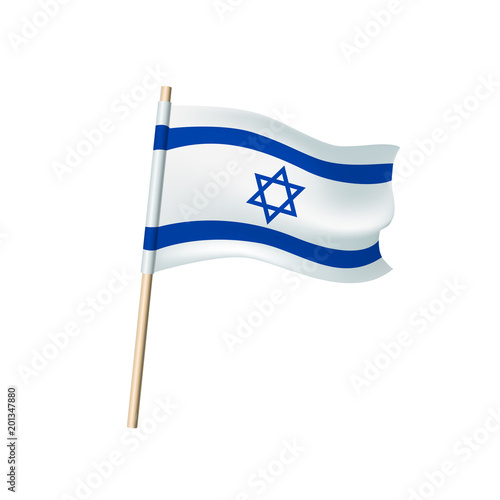 Israel flag with David star. Vector illustration