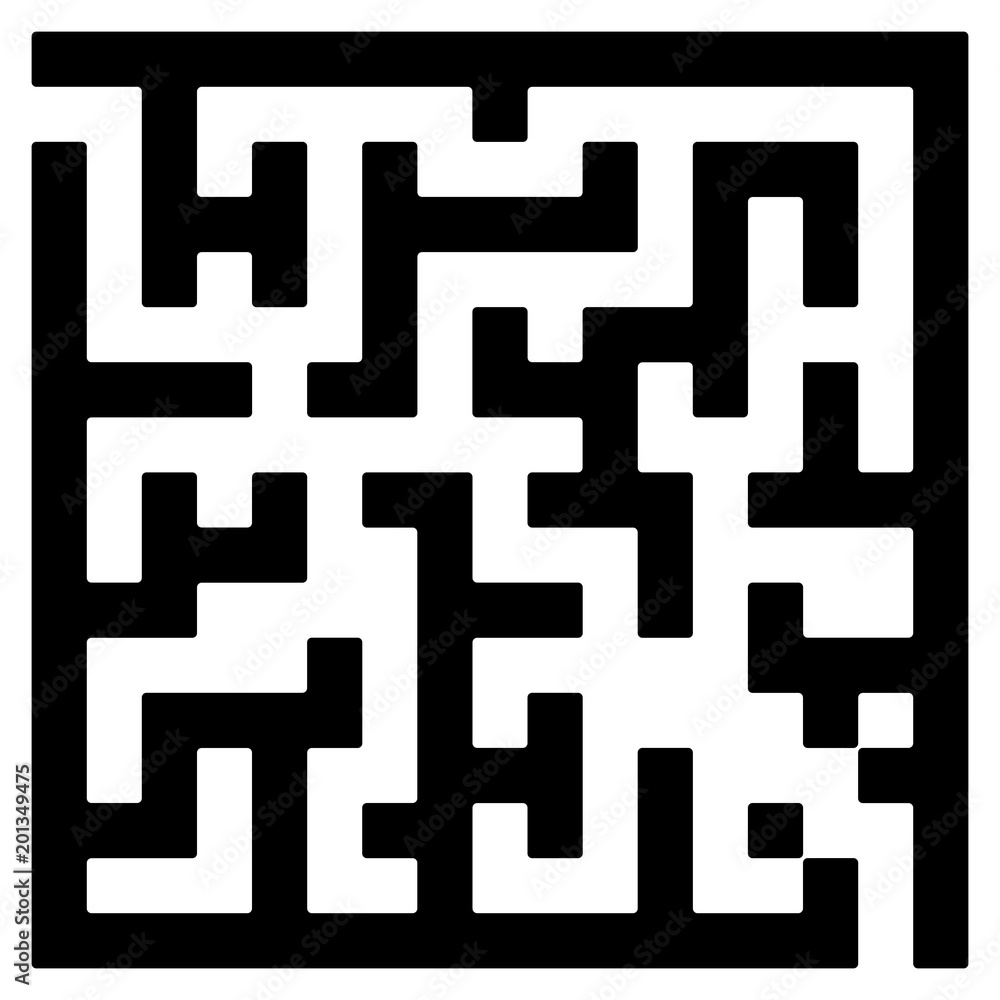 Maze Game Labyrinth With Entry And Exit.Vector Illustration