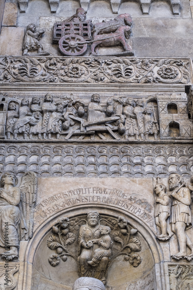Fidenza, Parma, Italy: cathedral facade