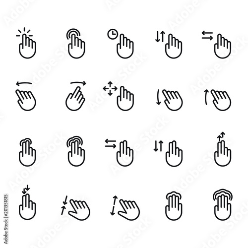Touch Screen Gesture Icon Set
