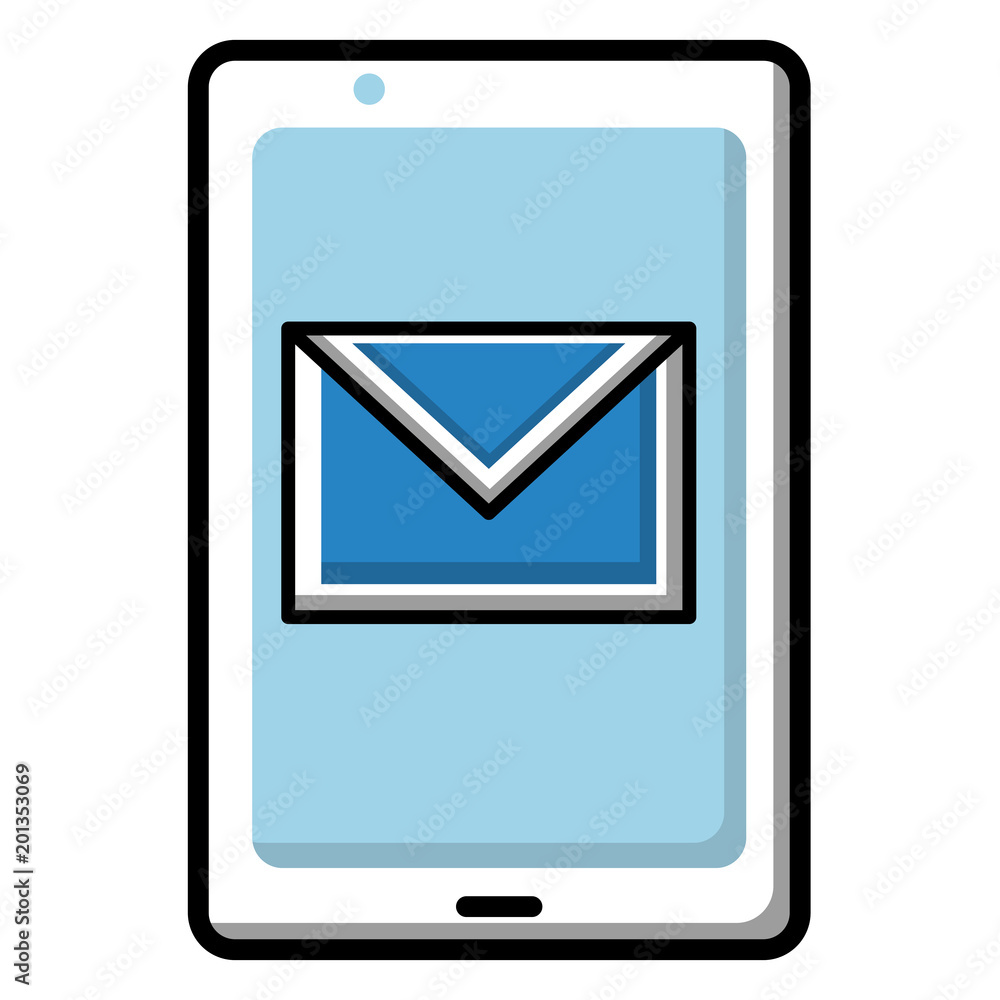 smartphone email message envelope communication vector illustration smartphone email message envelope communication vector illustration