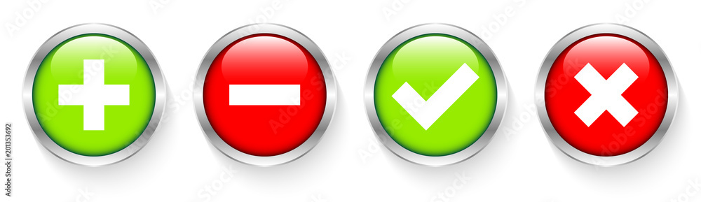 Plus, Minus & Check Marks Set Silver Plus, Minus & Check Marks Set Silver