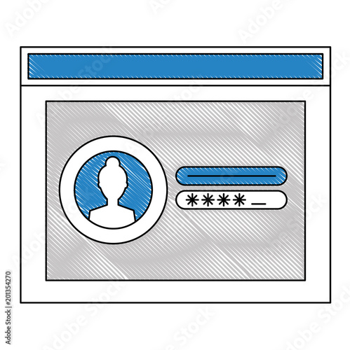 website page photo login code vector illustration drawing