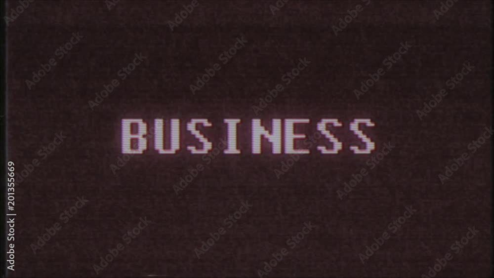 retro videogame BUSINESS word text computer old tv glitch interference noise screen animation seamless loop New quality universal vintage motion dynamic animated background colorful joyful video m retro videogame BUSINESS word text computer old tv glitch interference noise screen animation seamless loop New quality universal vintage motion dynamic animated background colorful joyful video m