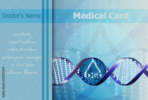 Medical card Vector. DNA abstract formula background. logo designs
