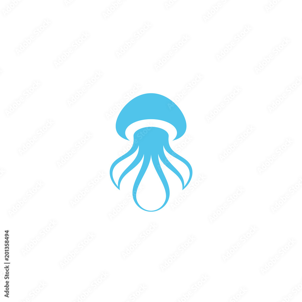 Fototapeta premium Jellyfish. Logo. Vector illustration
