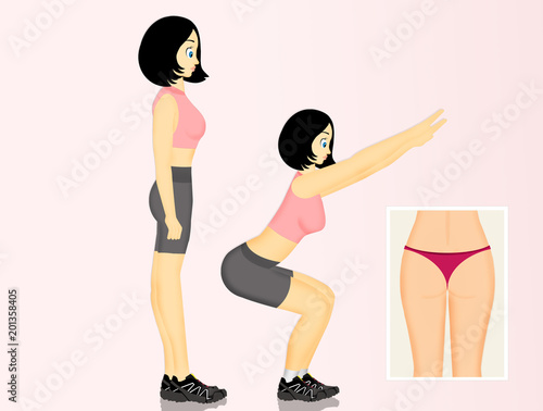 Fototapeta Naklejka Na Ścianę i Meble -  exercises for the buttocks