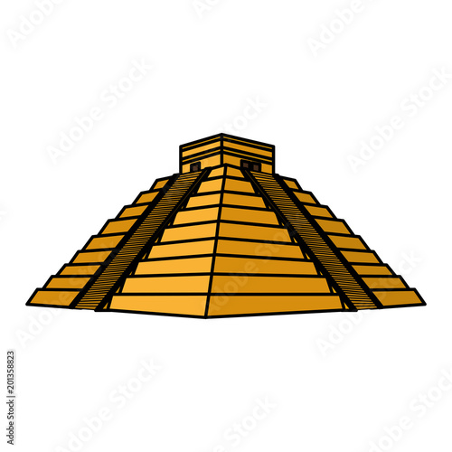 color chitchen itza pyramid aztec temple