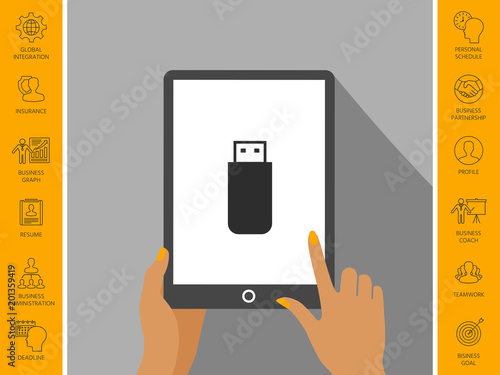 USB flash memory drive icon